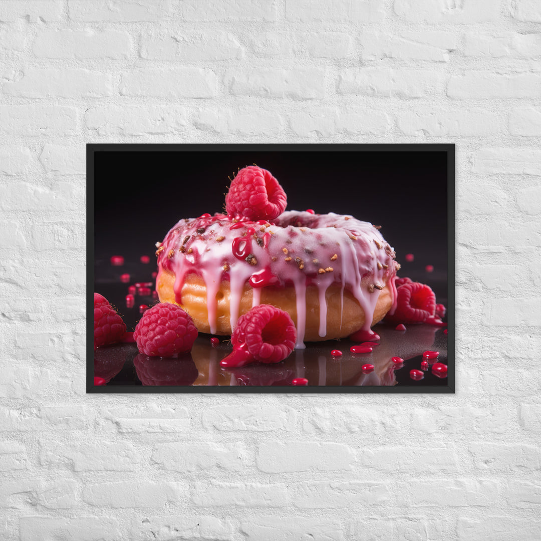 Raspberry Filled Donut Framed poster 🤤 from Yumify.AI