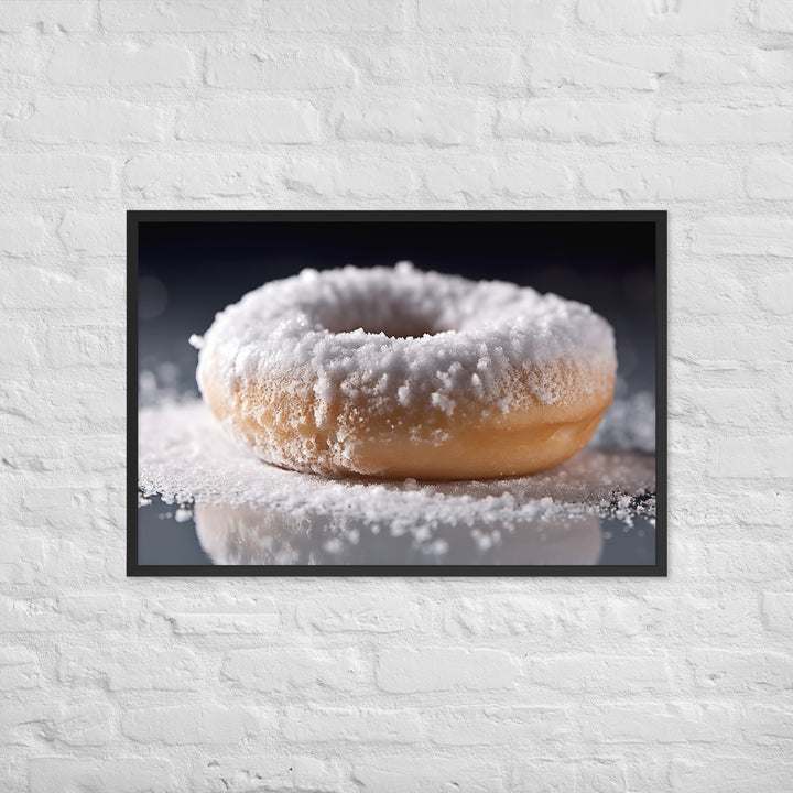 Powdered Sugar Donut Framed poster 🤤 from Yumify.AI
