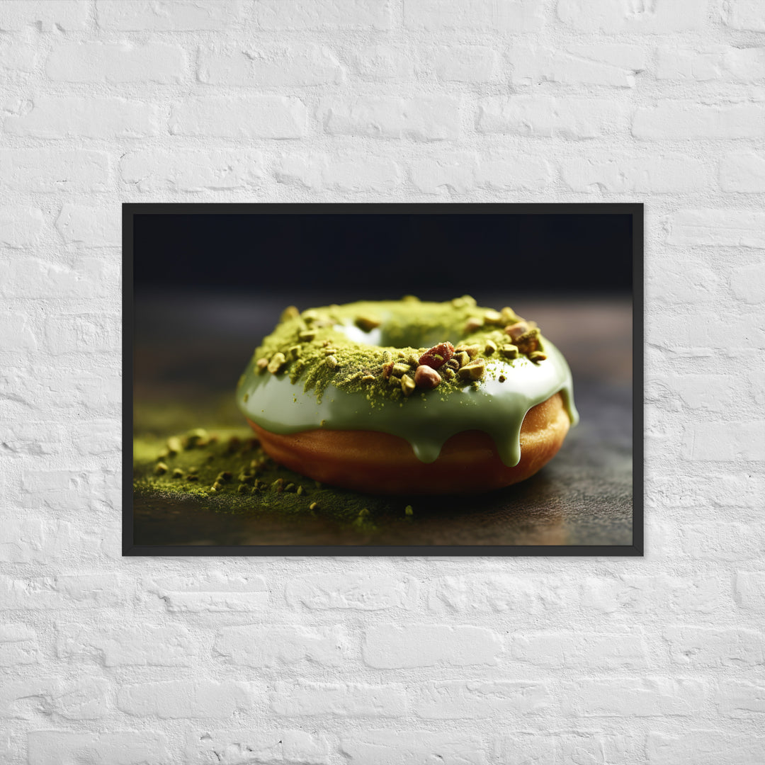 Matcha Green Tea Donut Framed poster 🤤 from Yumify.AI