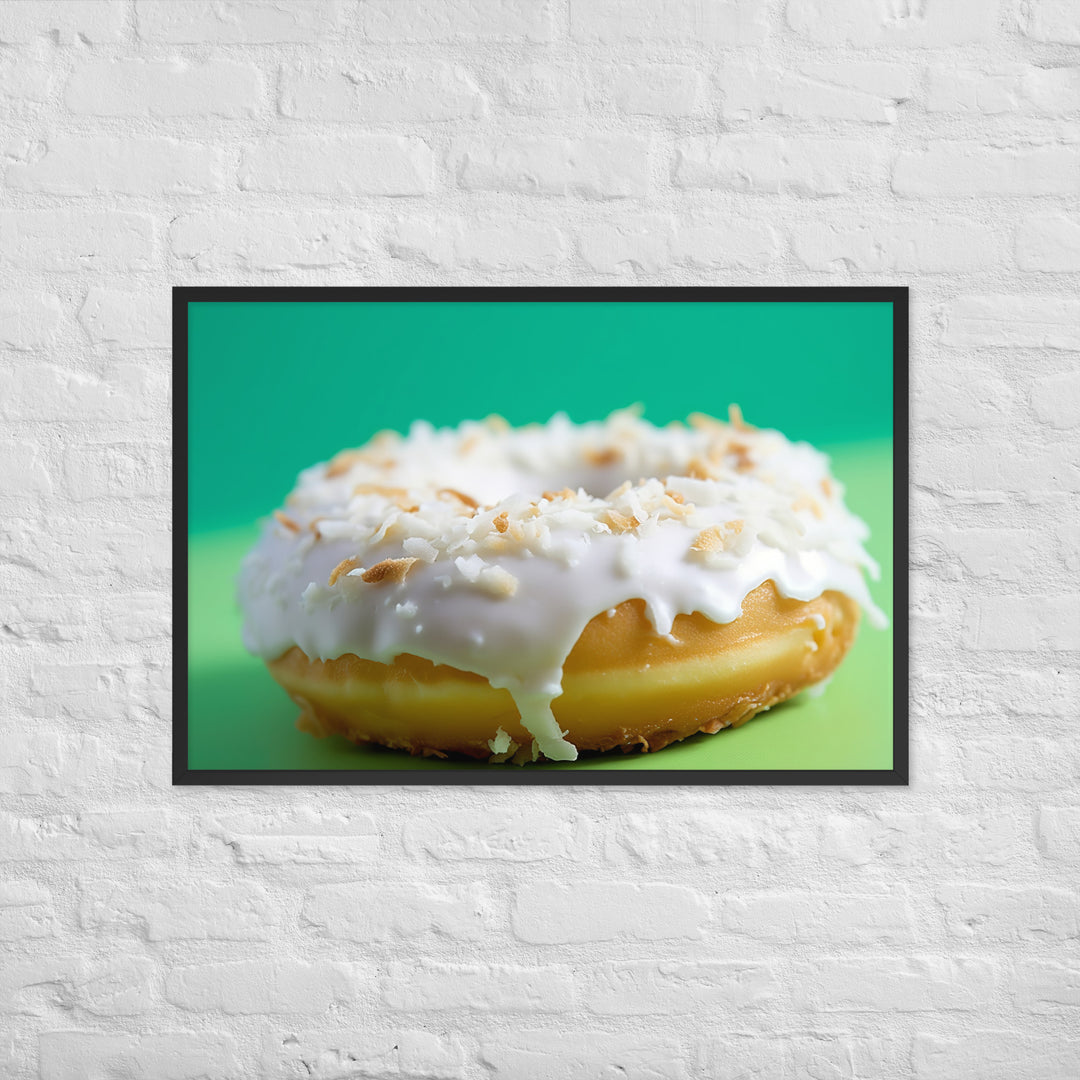 Coconut Cream Donut Framed poster 🤤 from Yumify.AI