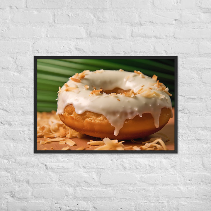 Coconut Cream Donut Framed poster 🤤 from Yumify.AI