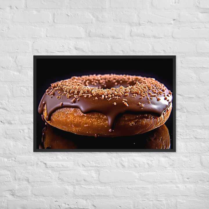 Chocolate Frosted Donut Framed poster 🤤 from Yumify.AI