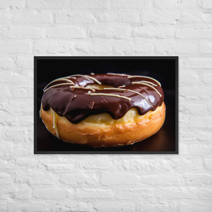 Boston Cream Donut Framed poster 🤤 from Yumify.AI