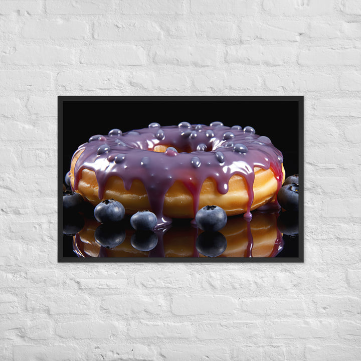 Blueberry Glazed Donut Framed poster 🤤 from Yumify.AI