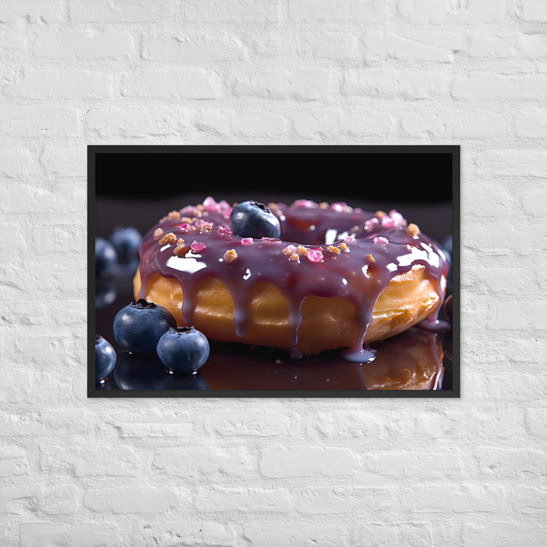 Blueberry Glazed Donut Framed poster 🤤 from Yumify.AI