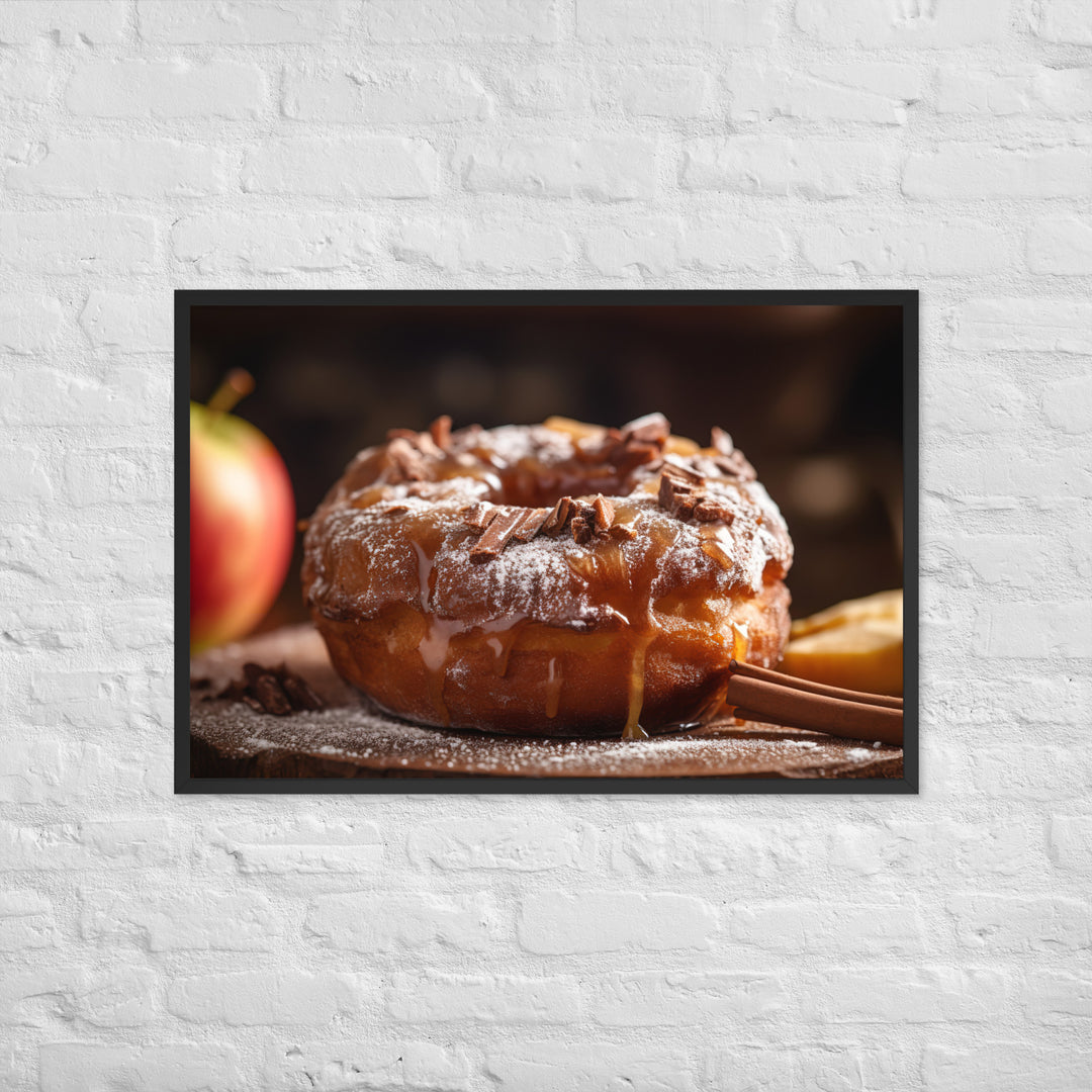 Apple Fritter Donut Framed poster 🤤 from Yumify.AI