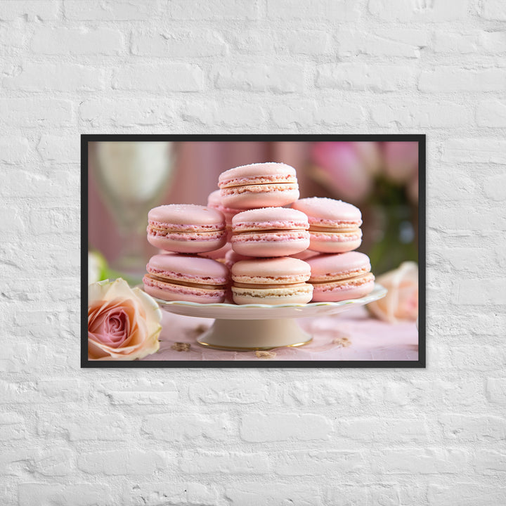 Rose Macarons Framed poster 🤤 from Yumify.AI