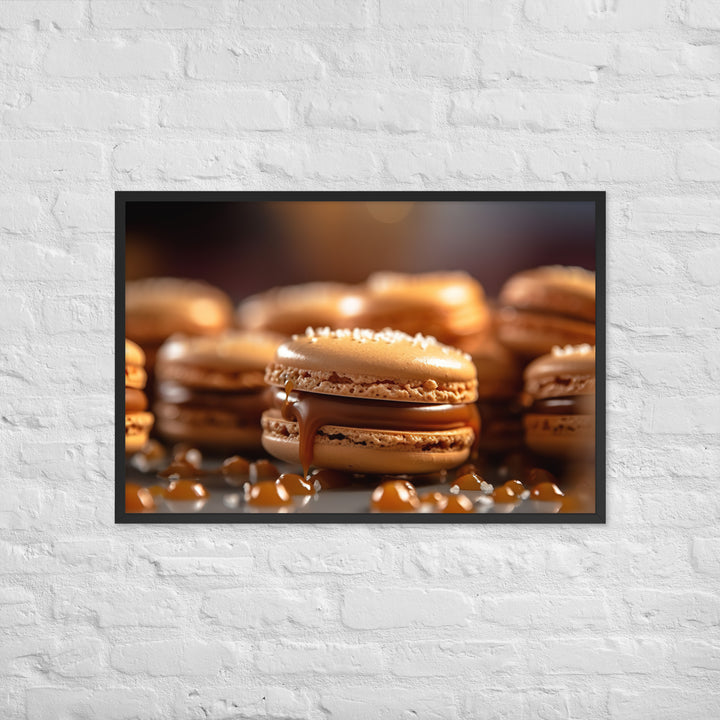 Salted Caramel Macarons Framed poster 🤤 from Yumify.AI