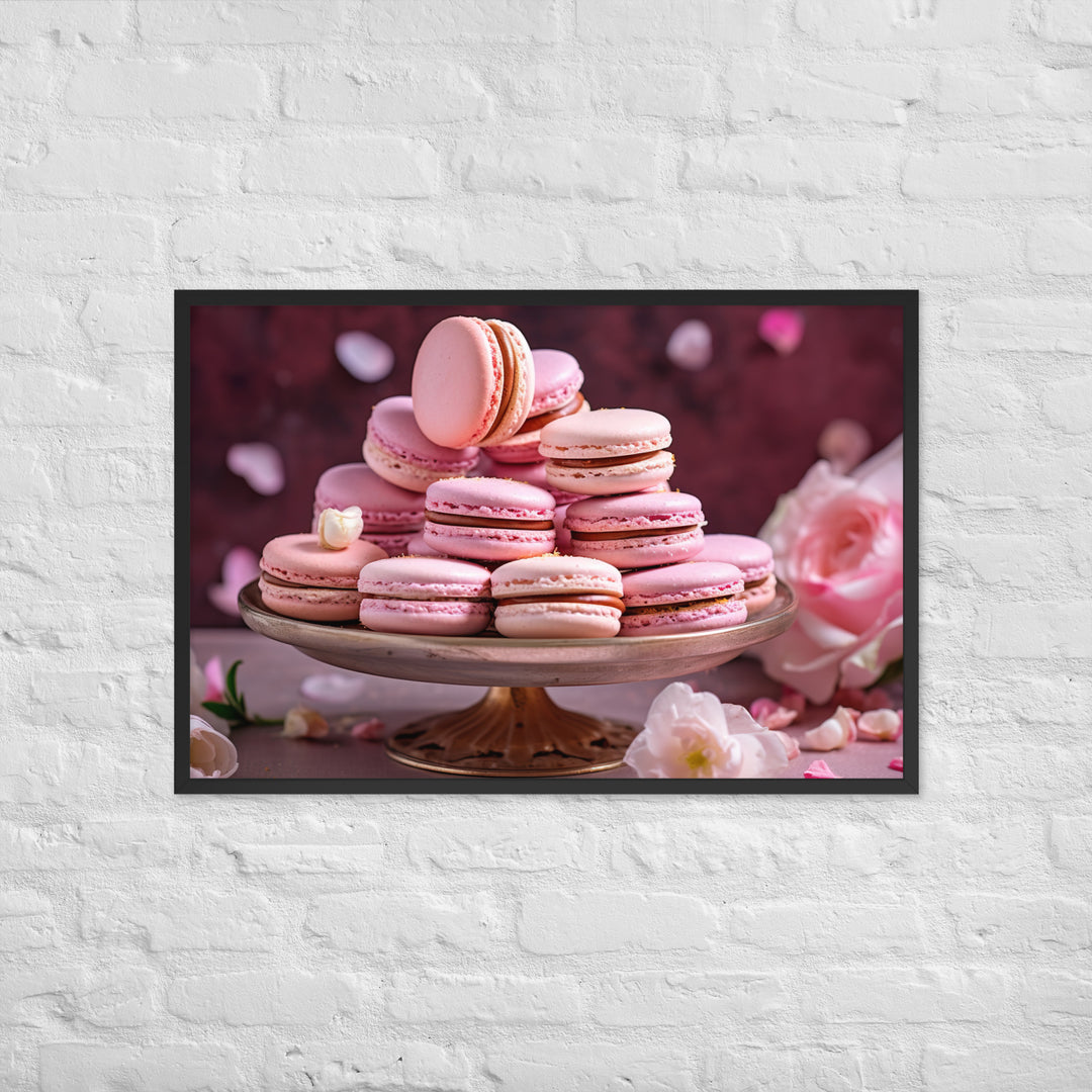 Rose Macarons Framed poster 🤤 from Yumify.AI