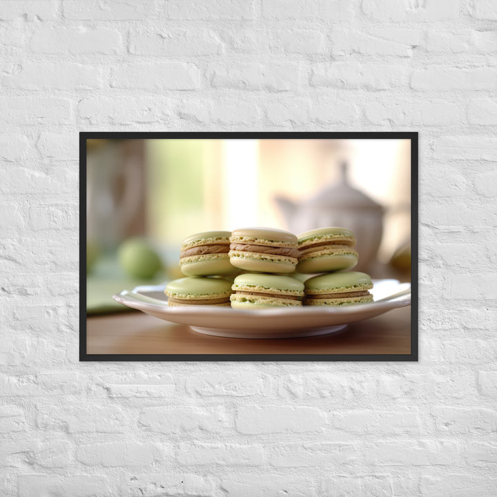 Pistachio Macarons Framed poster 🤤 from Yumify.AI