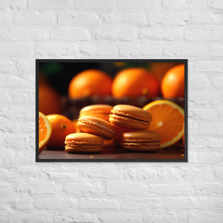 Orange Macarons Framed poster 🤤 from Yumify.AI