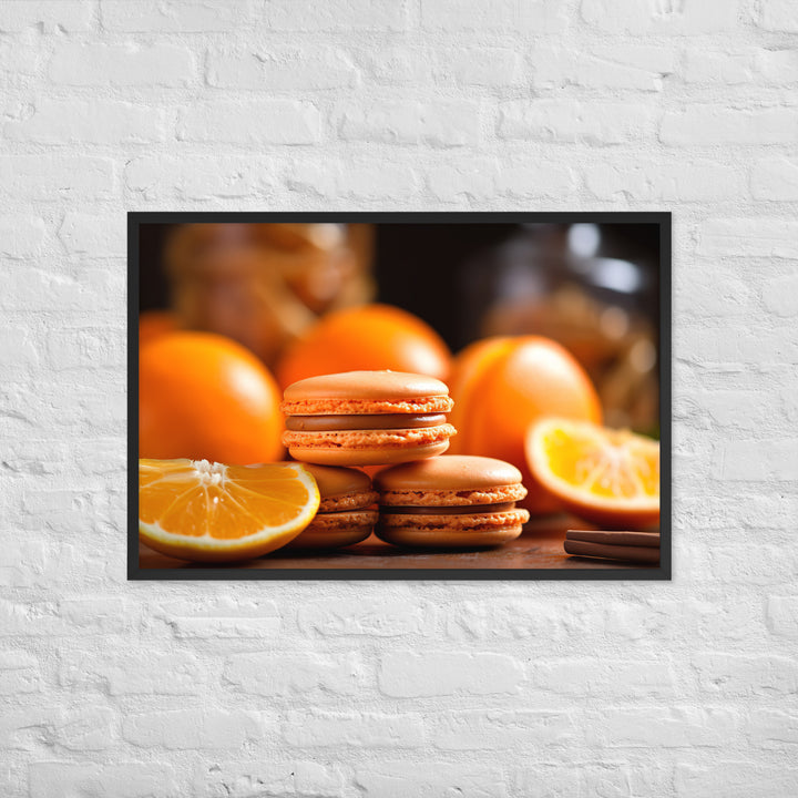 Orange Macarons Framed poster 🤤 from Yumify.AI