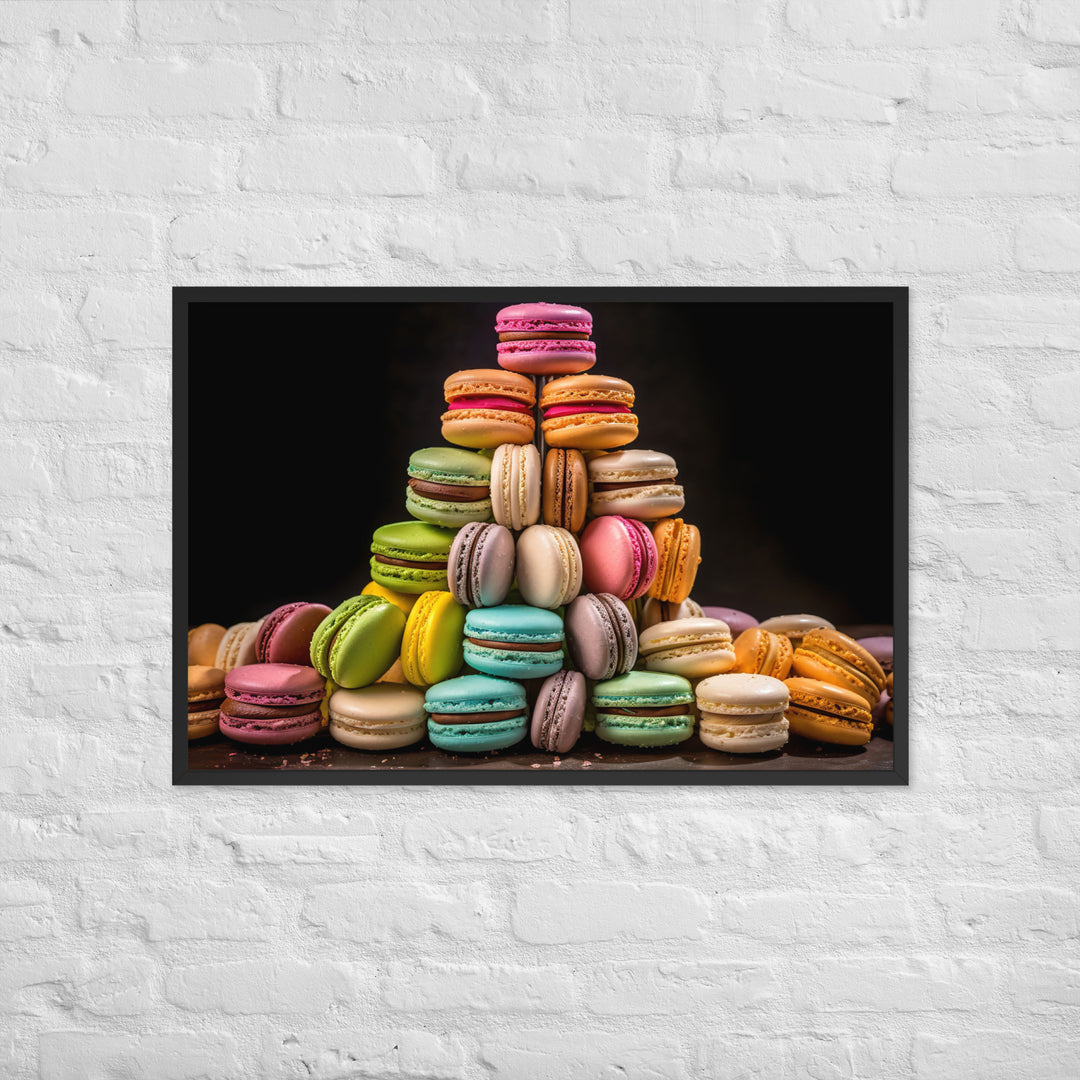 Mixed Flavored Macarons Framed poster 🤤 from Yumify.AI