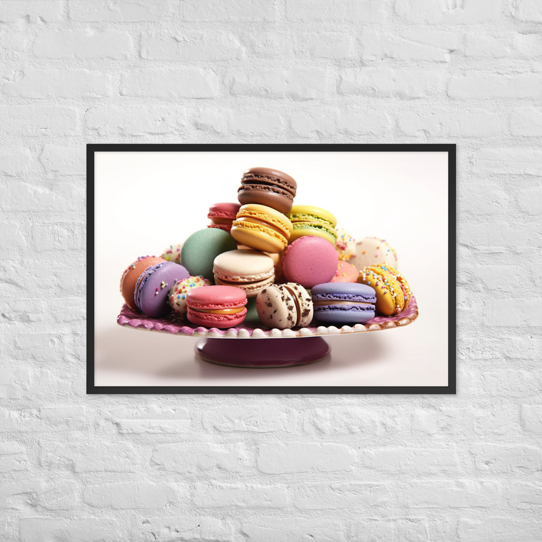 Mixed Flavored Macarons Framed poster 🤤 from Yumify.AI