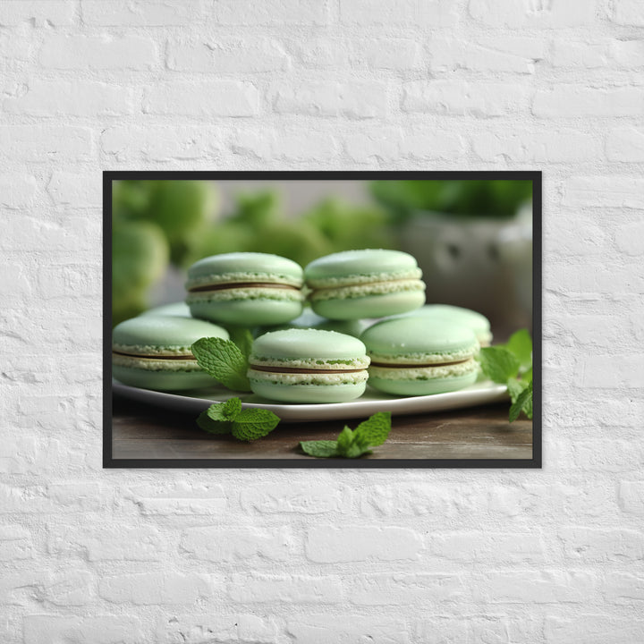 Mint Macarons Framed poster 🤤 from Yumify.AI