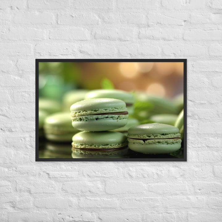 Mint Macarons Framed poster 🤤 from Yumify.AI