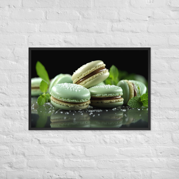 Mint Macarons Framed poster 🤤 from Yumify.AI