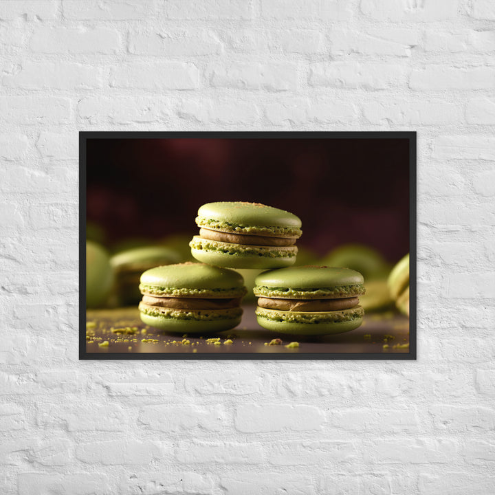 Matcha Green Tea Macarons Framed poster 🤤 from Yumify.AI