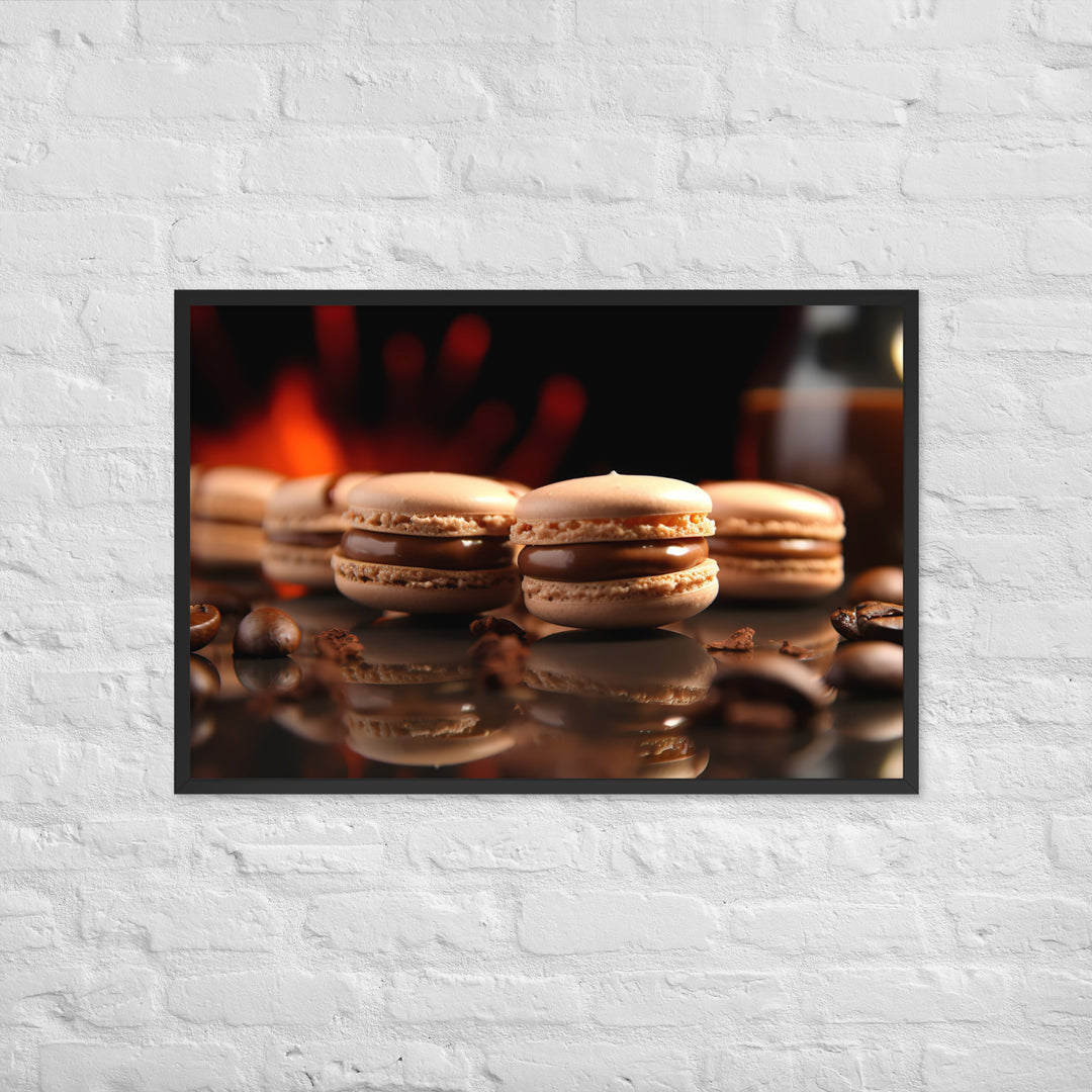 Coffee Macarons Framed poster 🤤 from Yumify.AI