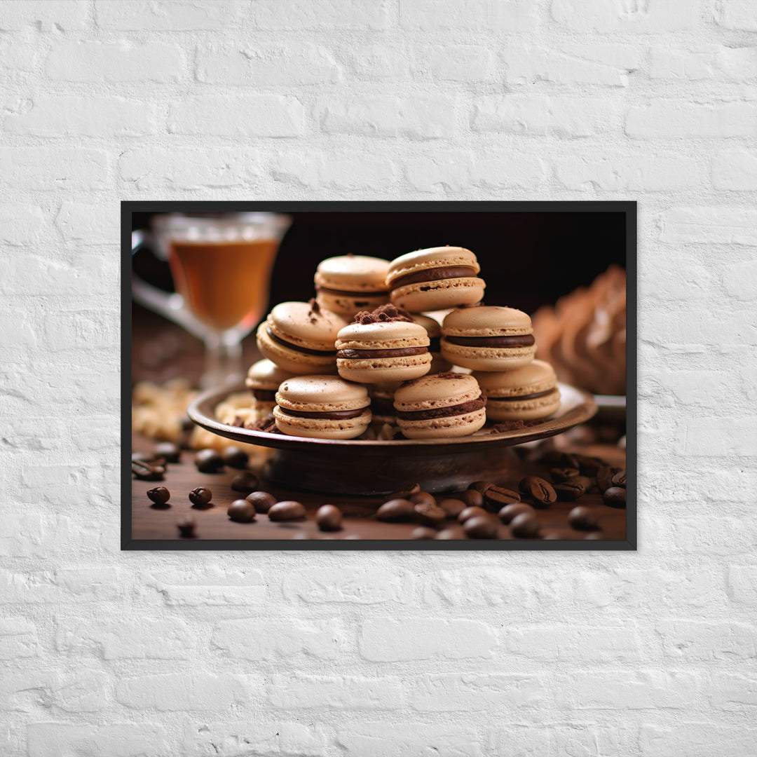 Coffee Macarons Framed poster 🤤 from Yumify.AI