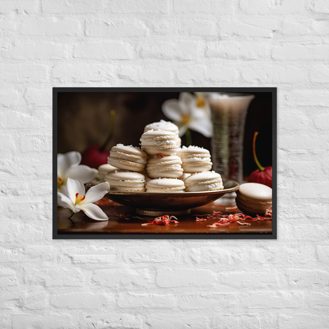 Coconut Macarons Framed poster 🤤 from Yumify.AI