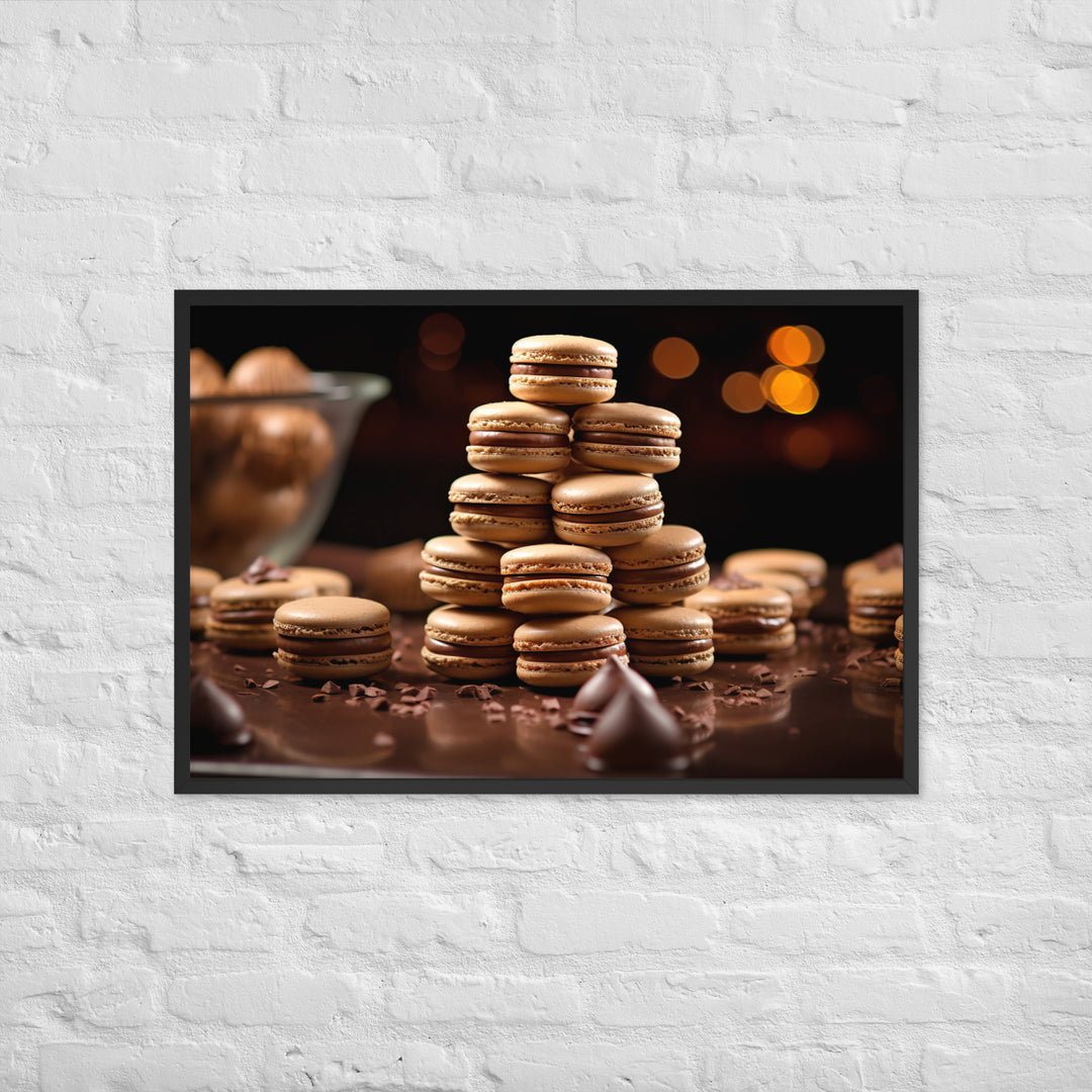 Chocolate Macarons Framed poster 🤤 from Yumify.AI