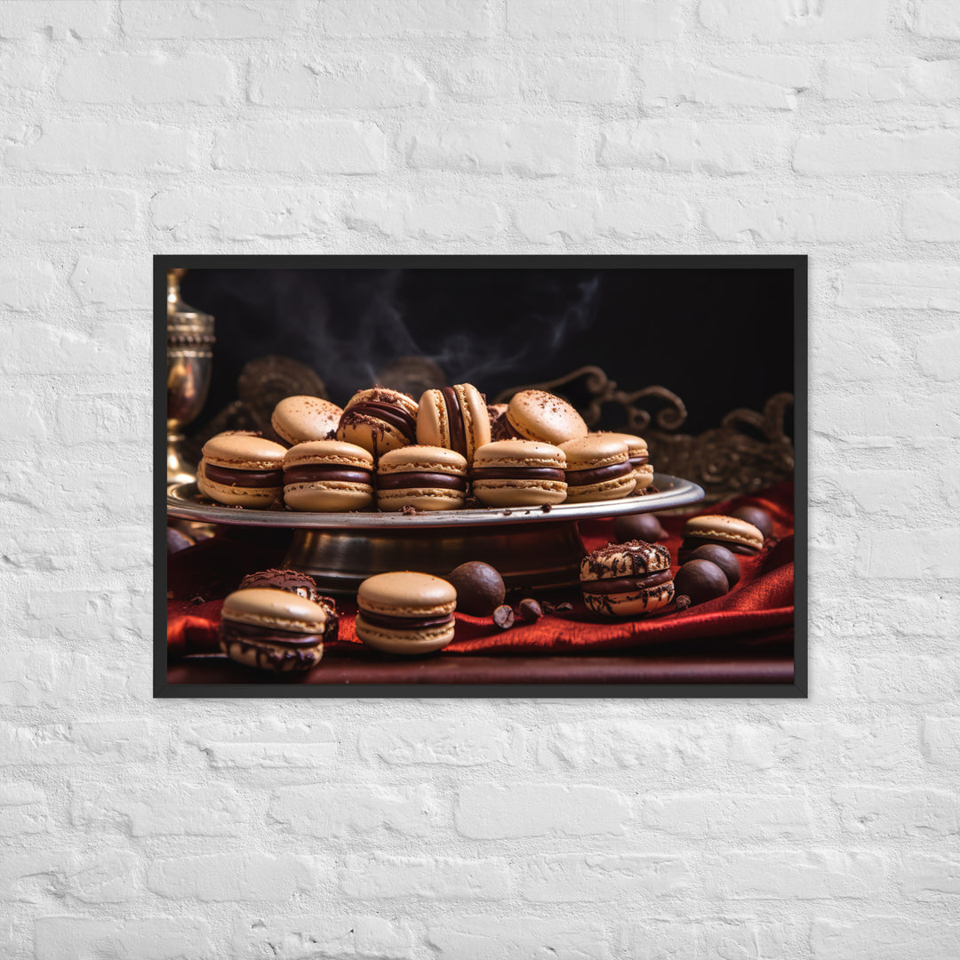 Chocolate Macarons Framed poster 🤤 from Yumify.AI