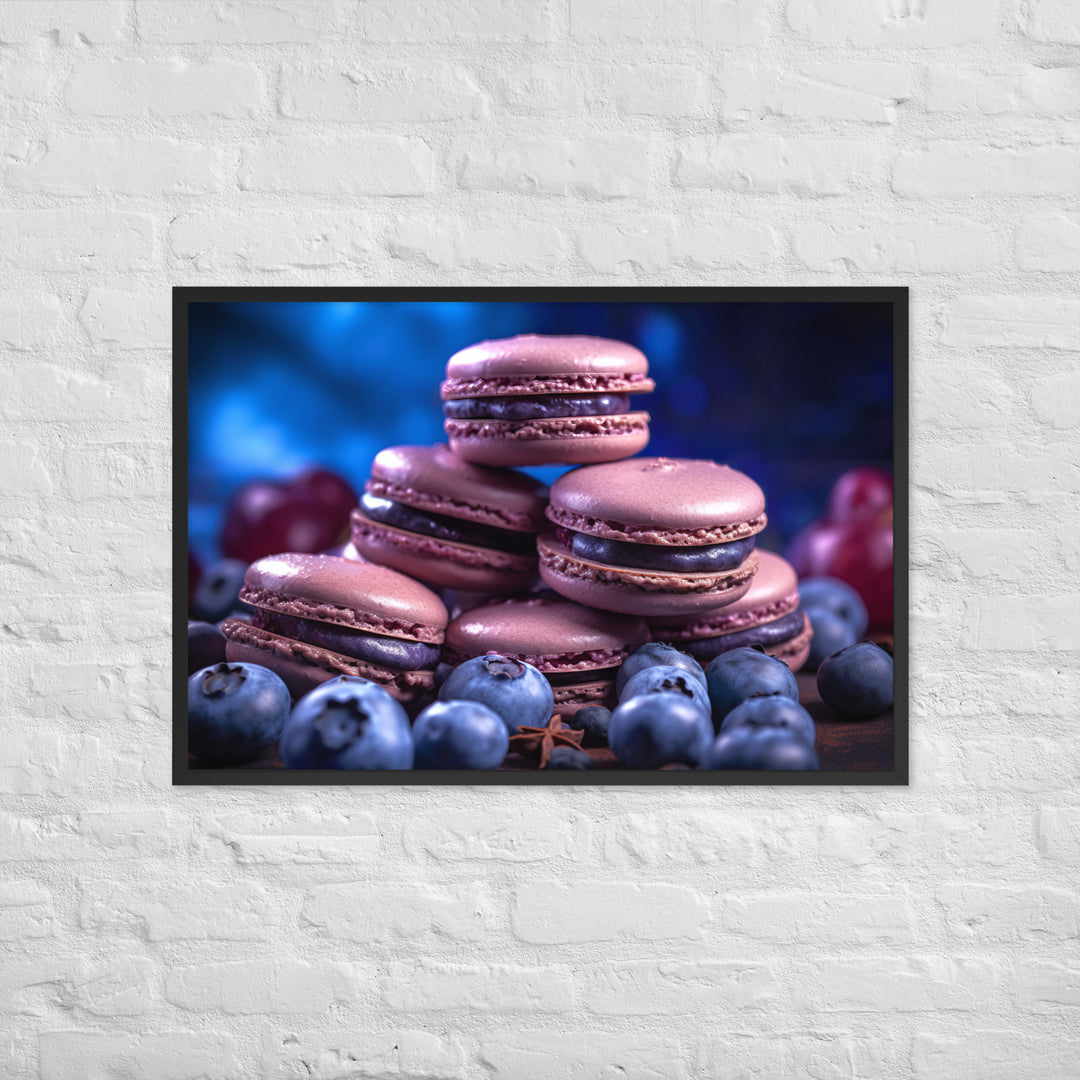 Blueberry Macarons Framed poster 🤤 from Yumify.AI