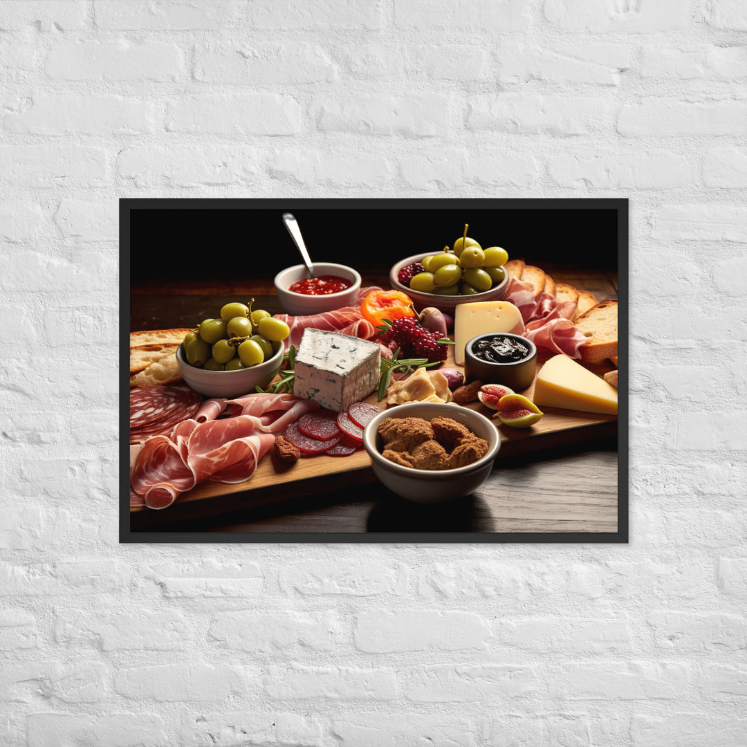 Cheese and Charcuterie Platter Framed poster 🤤 from Yumify.AI