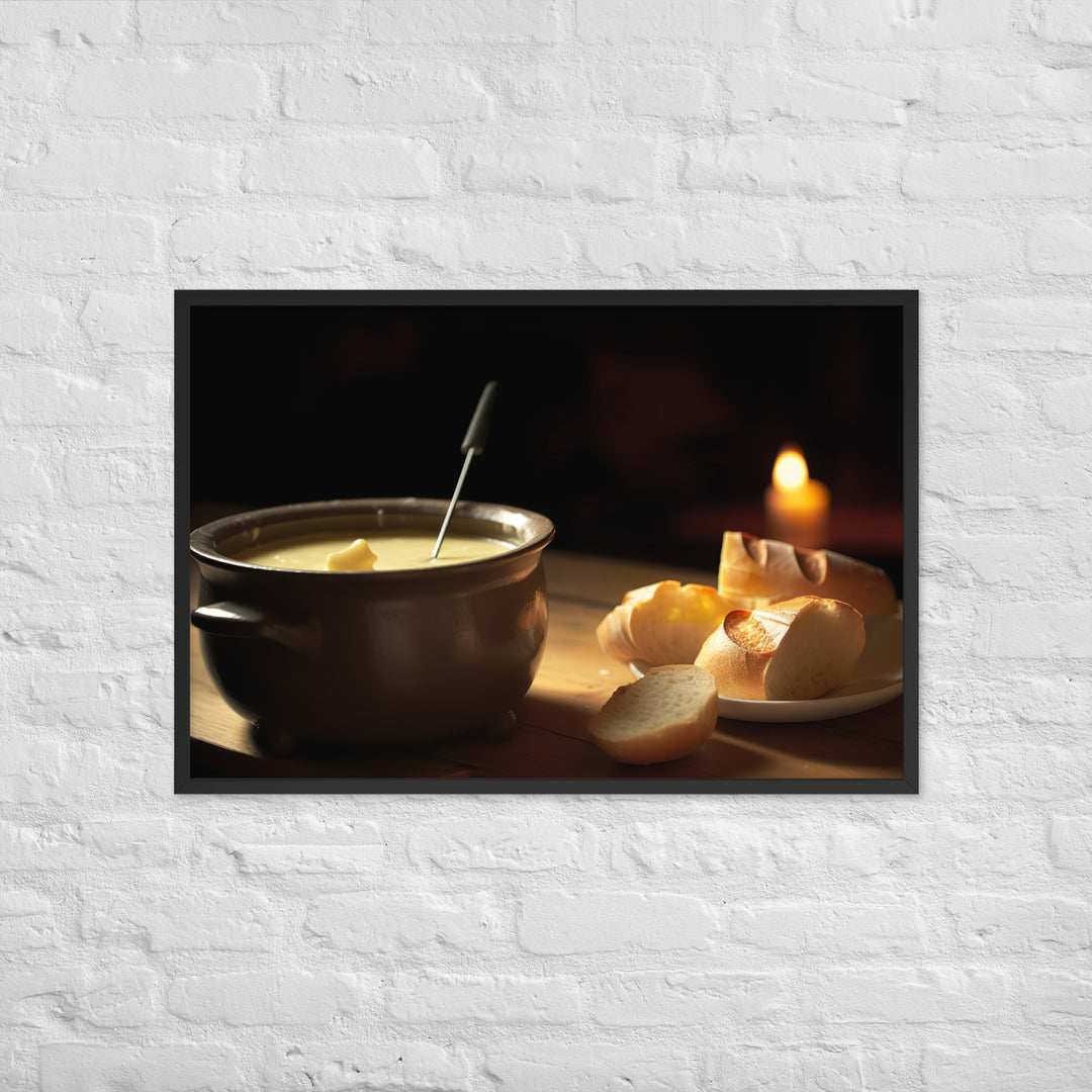 Swiss Cheese Fondue Framed poster 🤤 from Yumify.AI