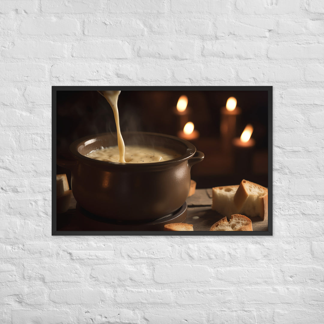 Swiss Cheese Fondue Framed poster 🤤 from Yumify.AI