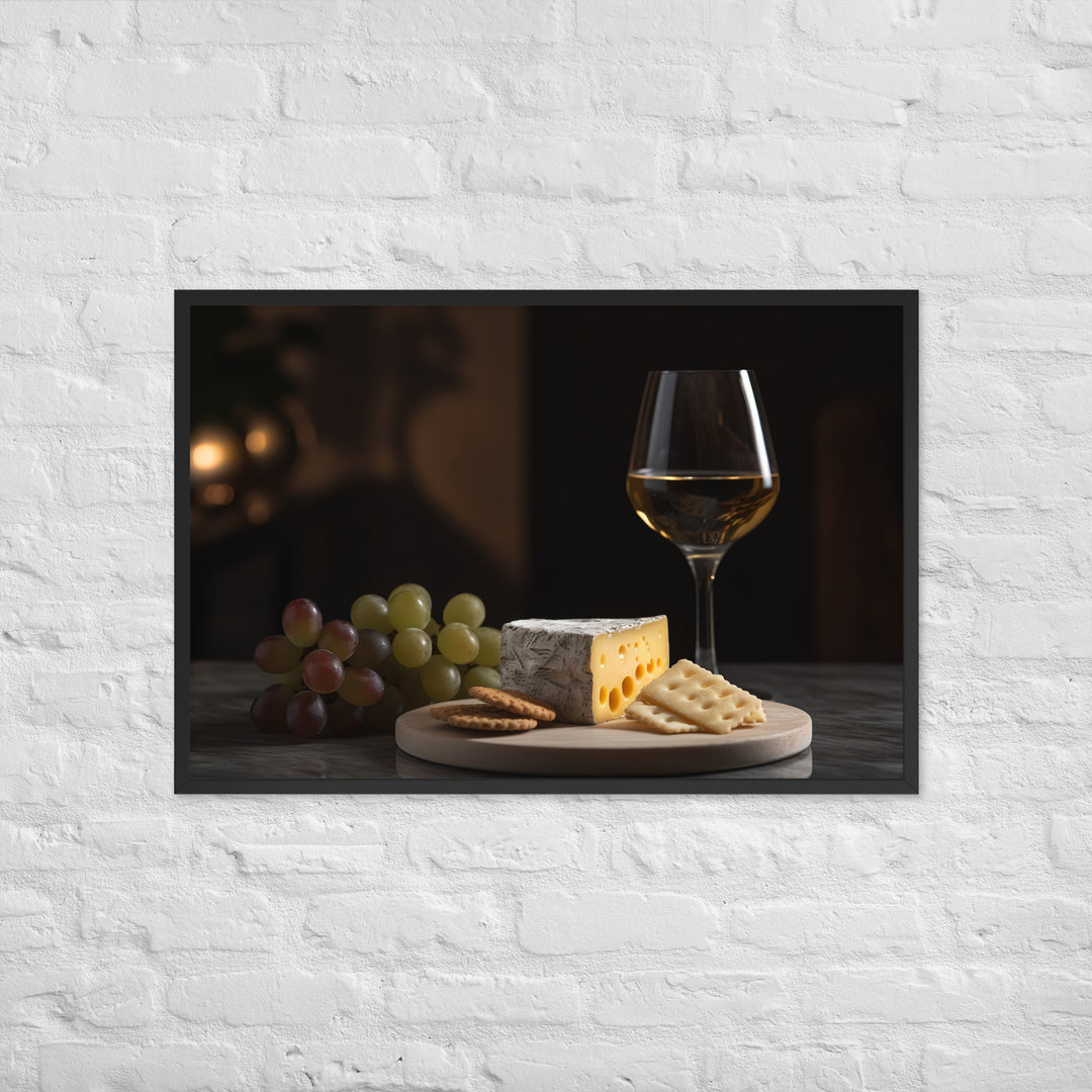 Swiss Cheese and Wine Pairing Framed poster 🤤 from Yumify.AI