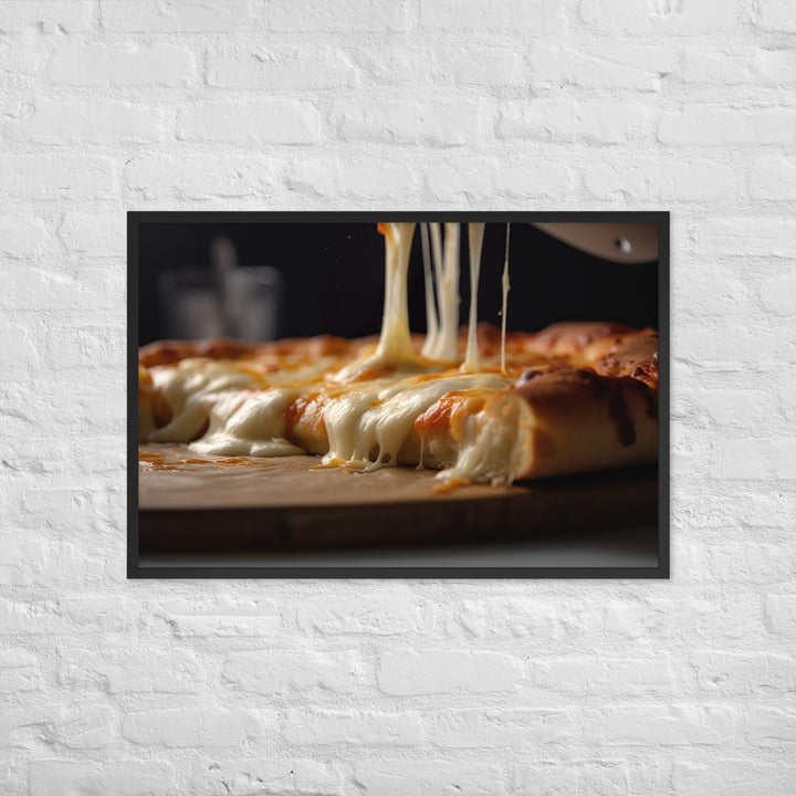 Stretchy Mozzarella Framed poster 🤤 from Yumify.AI