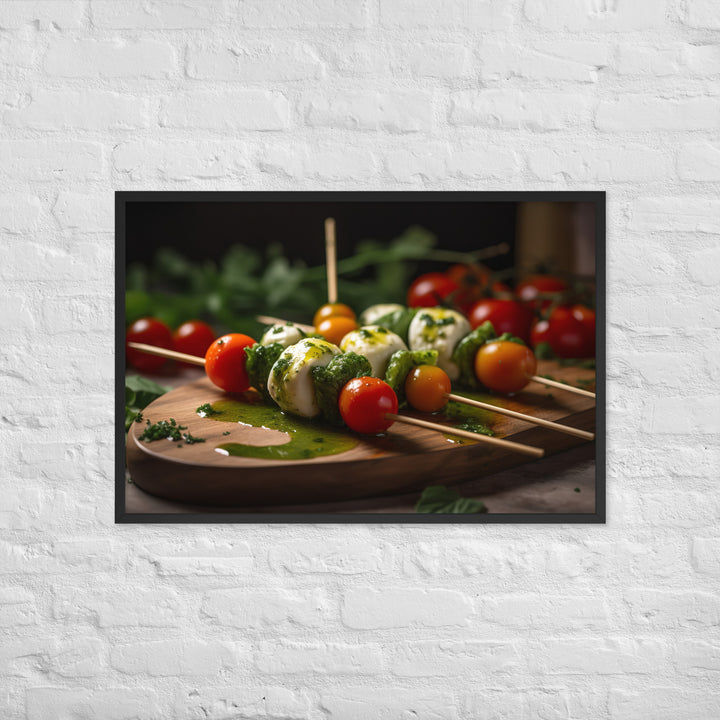 Mozzarella and Tomato Skewers Framed poster 🤤 from Yumify.AI