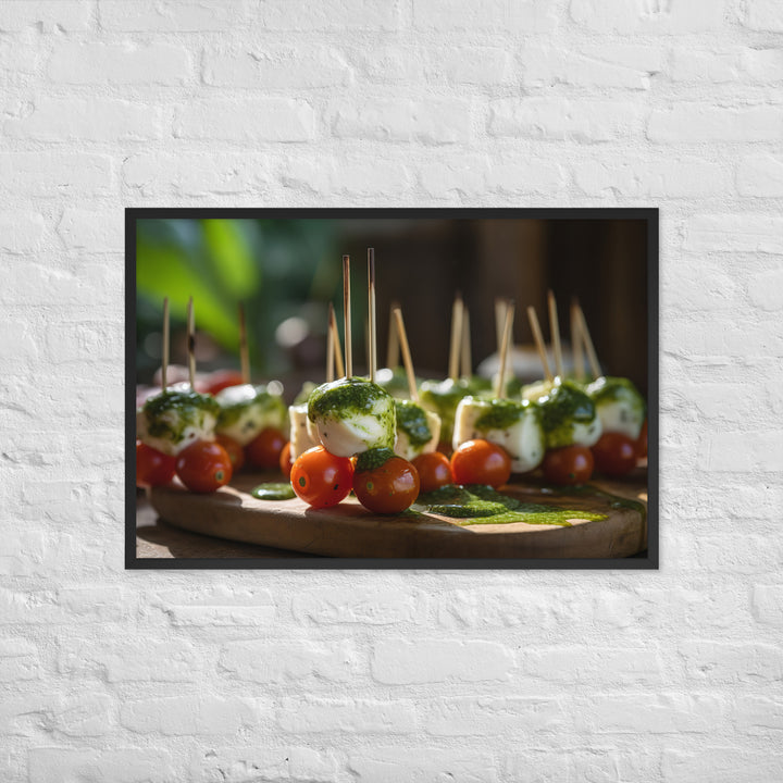 Mozzarella and Tomato Skewers Framed poster 🤤 from Yumify.AI