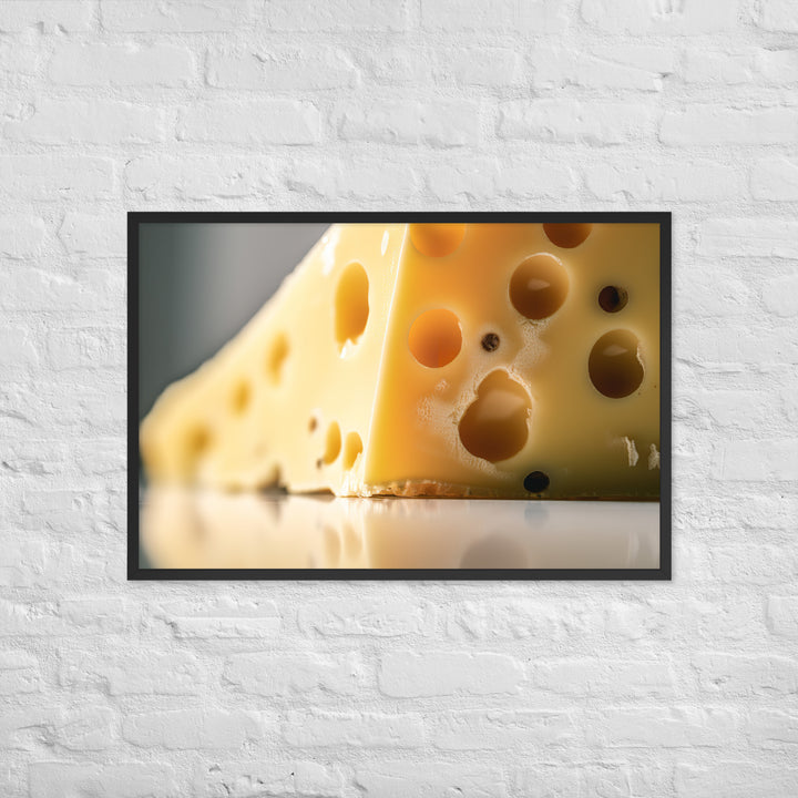 Classic Swiss cheese Framed poster 🤤 from Yumify.AI