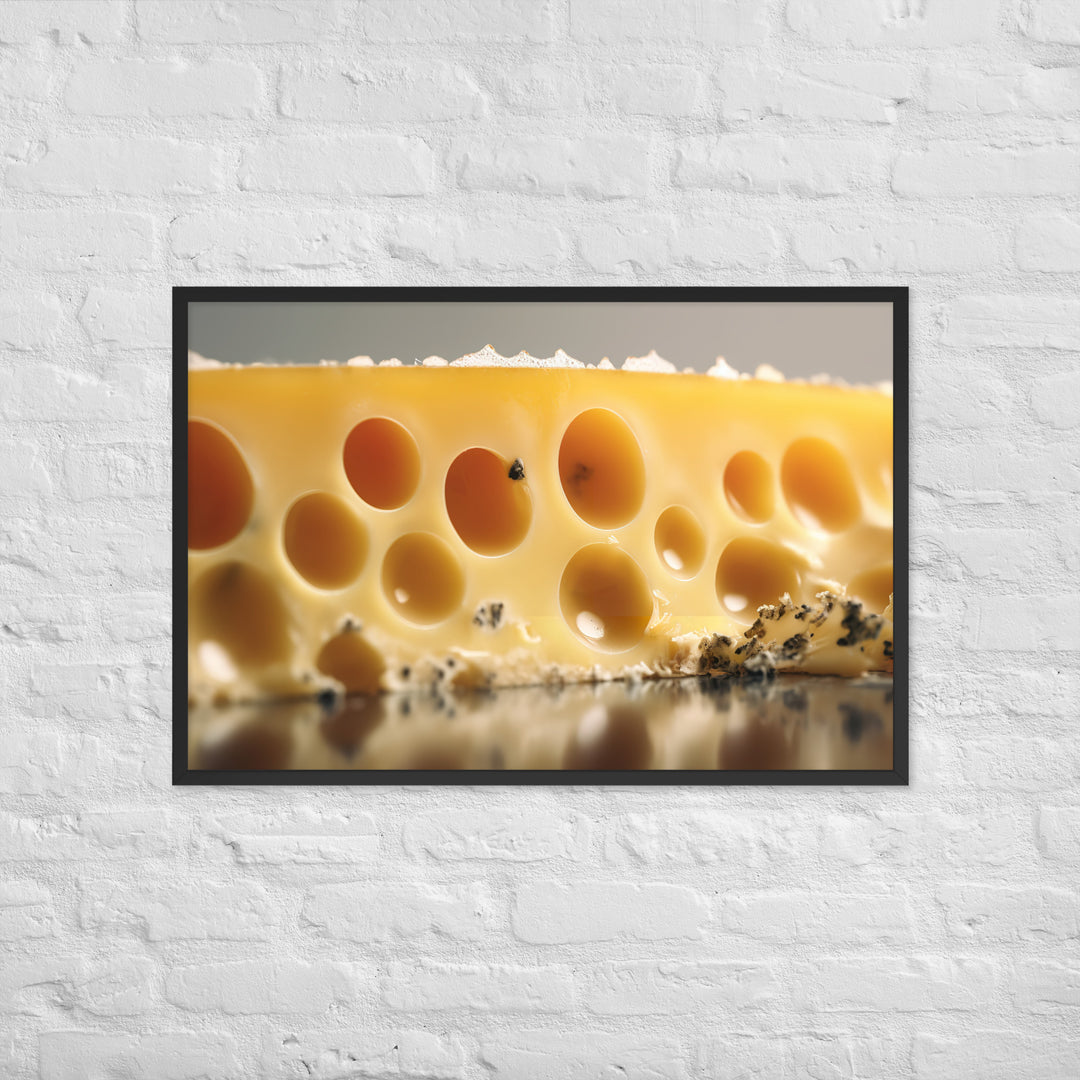 Classic Swiss cheese Framed poster 🤤 from Yumify.AI