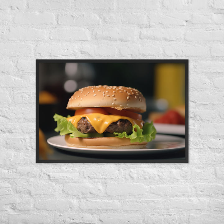 Cheddar Stuffed Burger Framed poster 🤤 from Yumify.AI