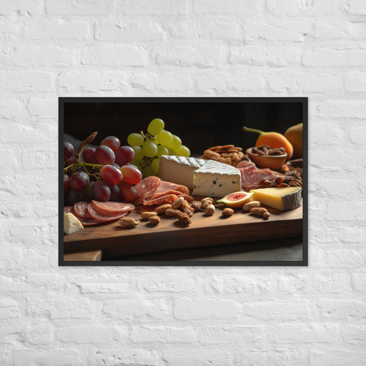 Charcuterie Board with Swiss Cheese Framed poster 🤤 from Yumify.AI