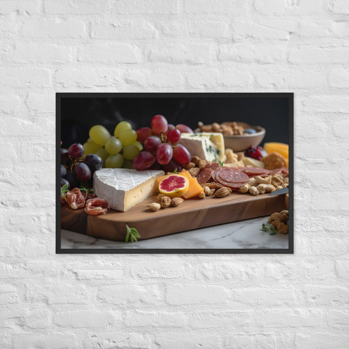 Charcuterie Board with Swiss Cheese Framed poster 🤤 from Yumify.AI