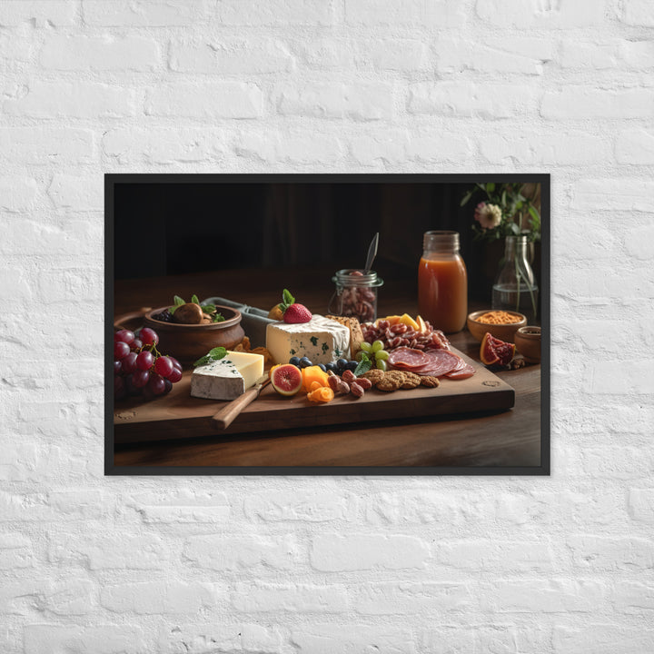 Charcuterie Board with Swiss Cheese Framed poster 🤤 from Yumify.AI