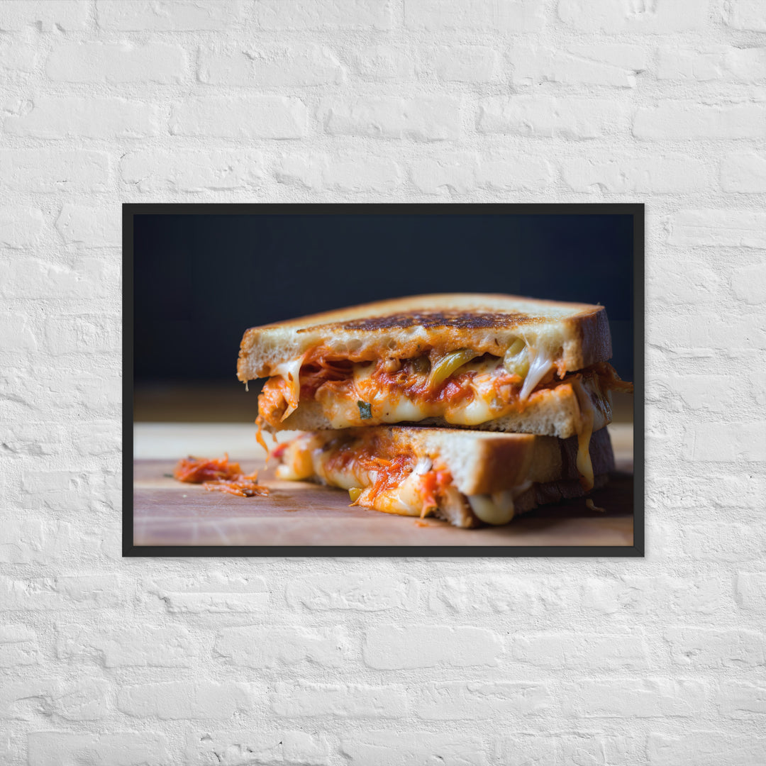 Kimchi Grilled Cheese Framed poster 🤤 from Yumify.AI