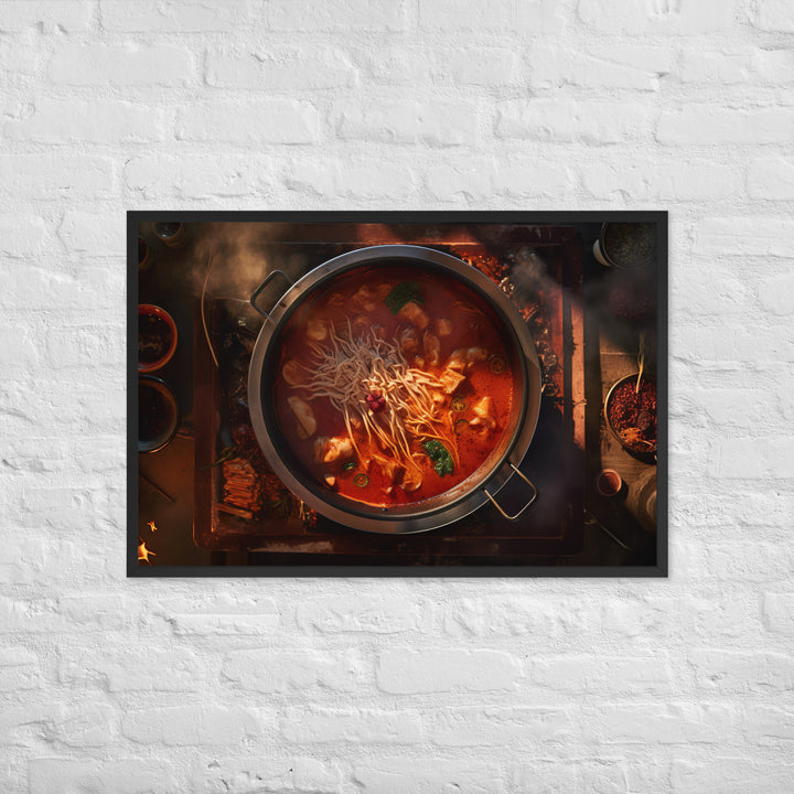 A hot pot filled with Kimchi Framed poster 🤤 from Yumify.AI