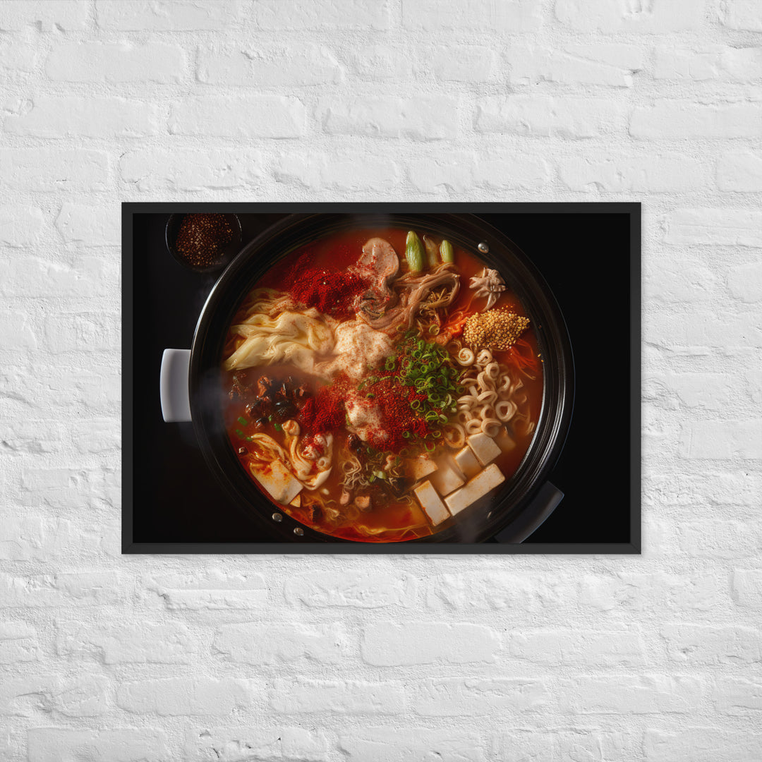 A hot pot filled with Kimchi Framed poster 🤤 from Yumify.AI