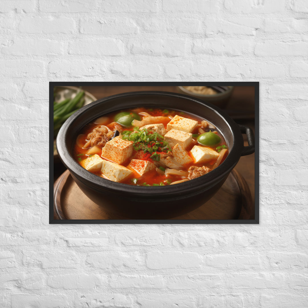 Kimchi Tofu Soup Framed poster 🤤 from Yumify.AI