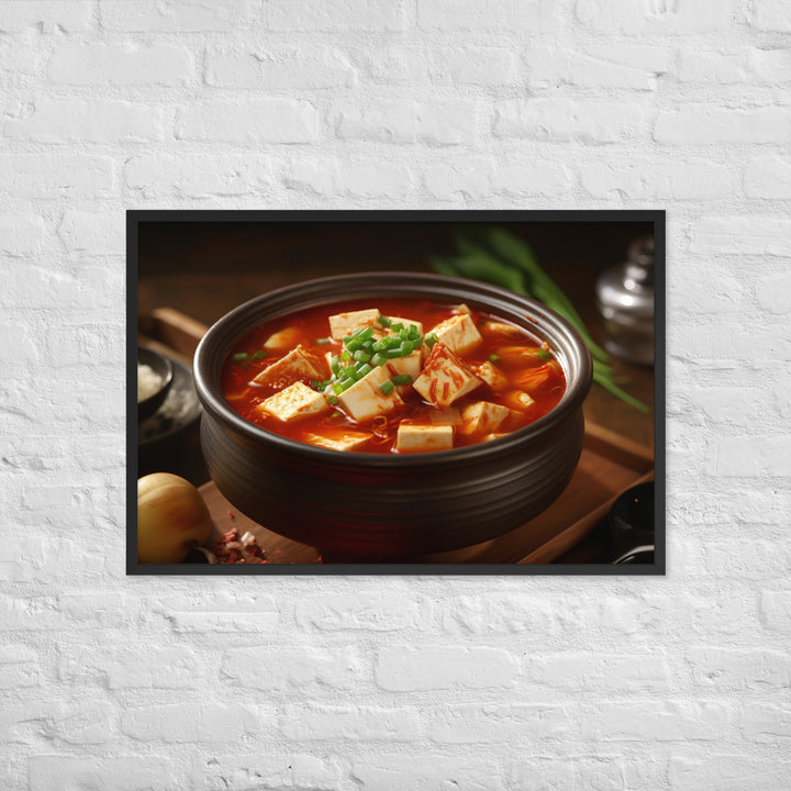 Kimchi Tofu Soup Framed poster 🤤 from Yumify.AI