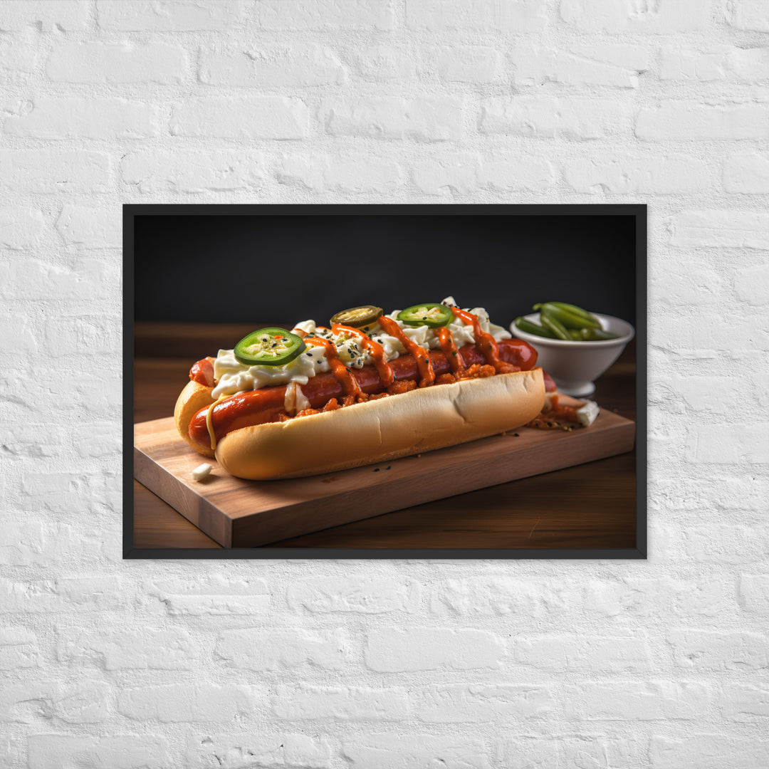 Kimchi Hot Dog Framed poster 🤤 from Yumify.AI