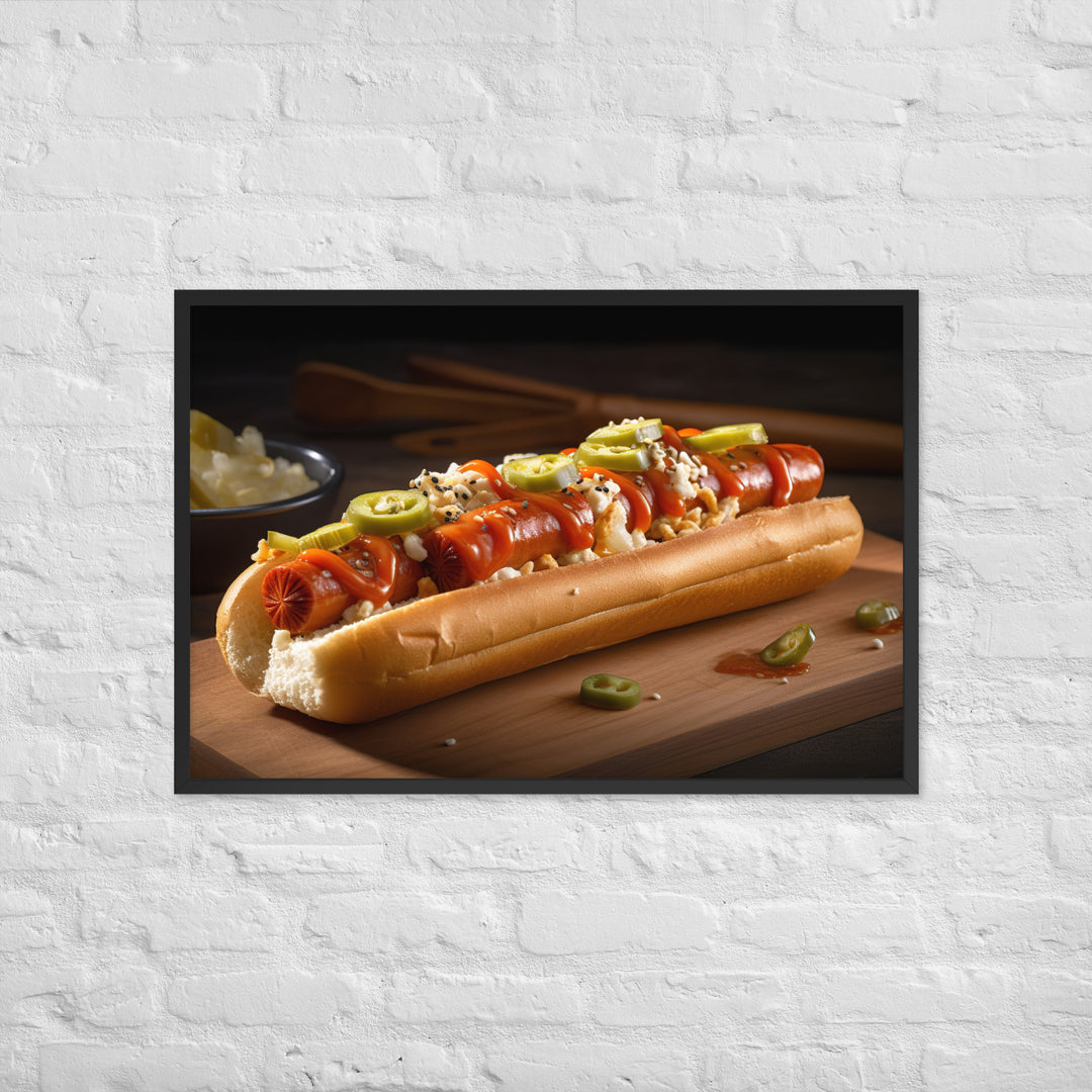 Kimchi Hot Dog Framed poster 🤤 from Yumify.AI