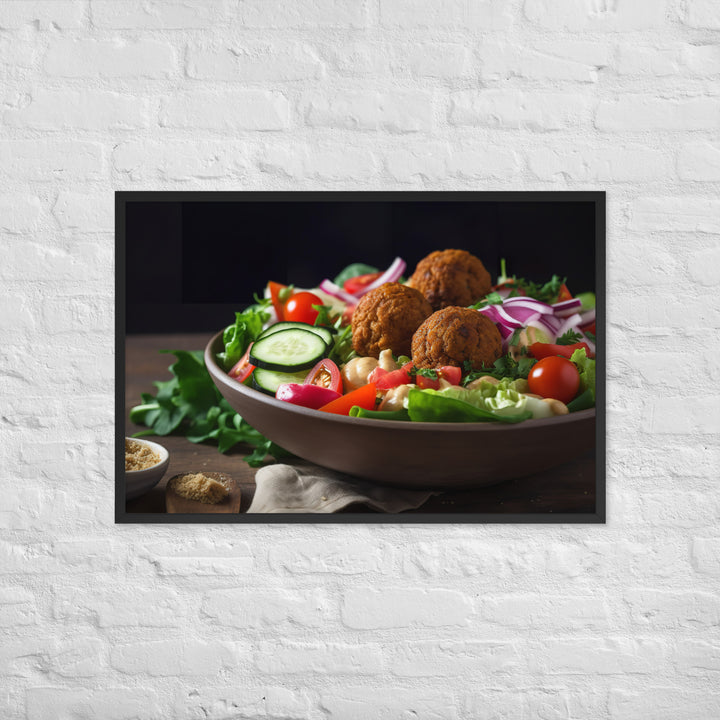 Falafel Salad Bowl Framed poster 🤤 from Yumify.AI