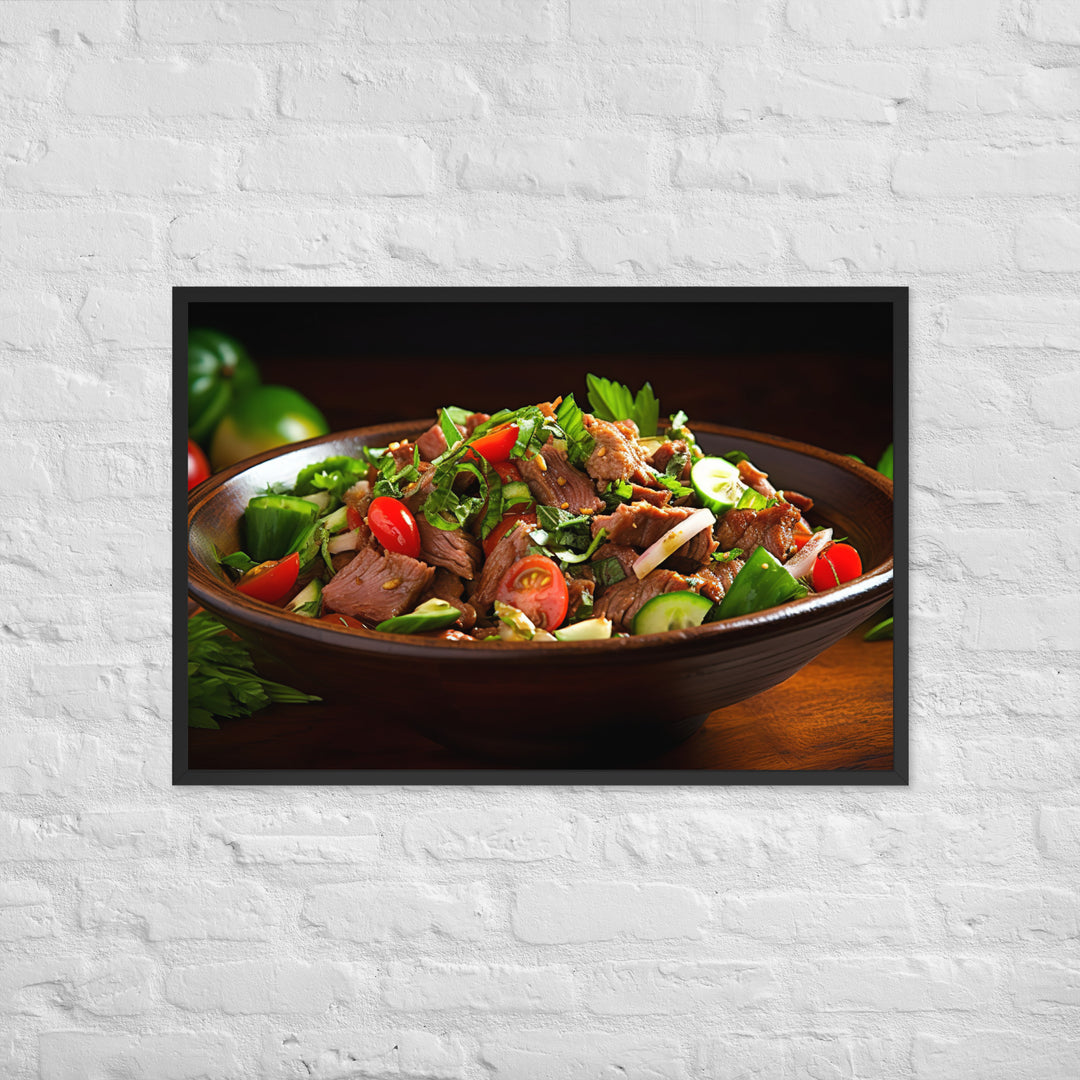 Thai Beef Salad Framed poster 🤤 from Yumify.AI